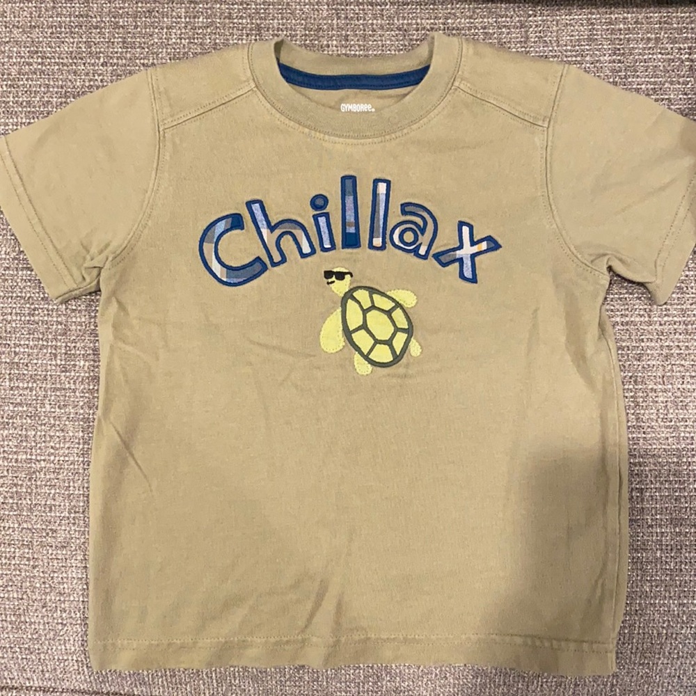 Boys 3T Gymboree Chillax green turtle shirt 13 GY Spring Vacation